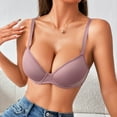 thumbnail image 5 of GEWSEY Women's Full Coverage Bras Lightly Lined Full Coverage Push Up Bras Soft Supportive T Shirt Bra (Purple, 28C), 5 of 9