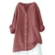 thumbnail image 4 of Vestidos Casuales Para Mujer, Blusas De Mujer De Moda Blusa de verano para mujer con cuello en V, manga larga, botones sueltos y lino, 4 of 7