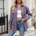 thumbnail image 2 of Ctreela Oversized Flannels Plaid Shirts for Women Classic Buffalo Plaid Long Sleeve Button Down Shirts Loose Fit Boyfriend Blouse Tops, 2 of 5