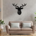 thumbnail image 3 of 3D Resin Deer Head Sculpture Wall Mounted Elk Animal Statue Figurines Decors Black, 3 of 7