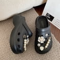thumbnail image 1 of Zapatillas de plataforma con agujeros para mujer, zuecos de 7cm de grosor, sandalias antideslizantes de EVA, chanclas para el hogar, jardín, Playa Qiuyongming unisex, 1 of 2