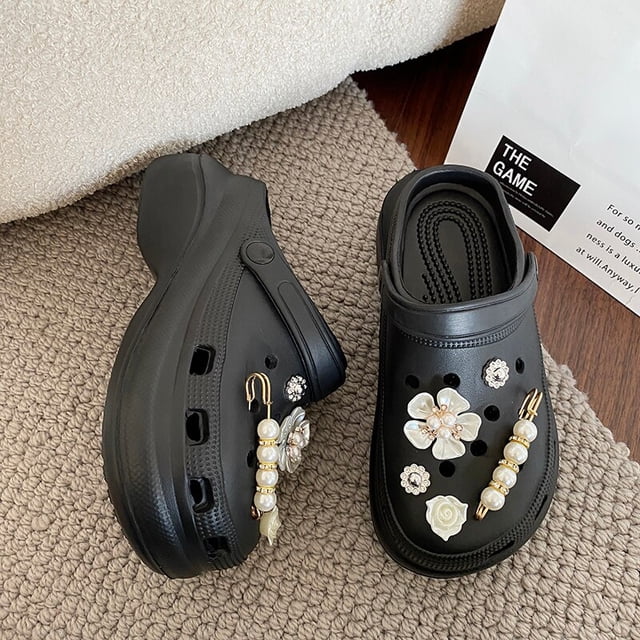 Zapatillas de plataforma con agujeros para mujer, zuecos de 7cm de grosor, sandalias antideslizantes de EVA, chanclas para el hogar, jardín, Playa Qiuyongming unisex