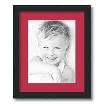 ArtToFrames 13x16" Matted Picture Frame with 9x12" Single Mat Photo Opening Framed in 1.25" Satin Black and 2" Rouge Mat (FWM-3926-13x16)