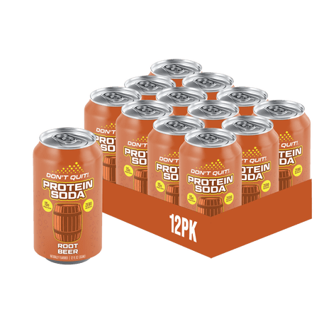 DON'T QUIT Protein Soda Root Beer, 15g Protein, 12oz, Case of 12