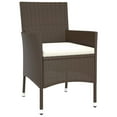 thumbnail image 3 of vidaXL 5 Piece Garden Bistro Set with Cushions Brown Poly Rattan, 3 of 5
