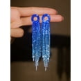 thumbnail image 2 of Sunyuer Rhinestone Tassel Wedding Bridal Dangle Earrings Sparkly Drop Crystal Earrings Long Dangle Costume Jewelry, 2 of 5