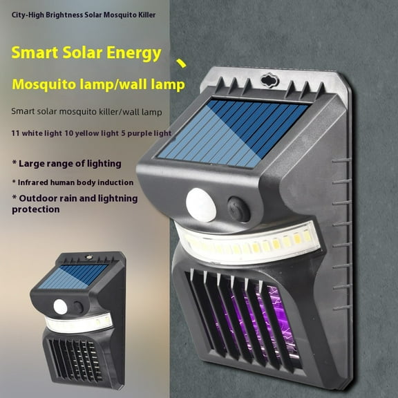 New Solar LED Mosquito Killer Lamp Outdoor Household Mosquito Trap for Courtyard Garden Lawn Mosquito Bug Zapper