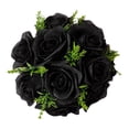 thumbnail image 2 of Bola de flores de boda, decoración de flores artificiales de rosas negras, bola de rosas realista para Festival, cumpleaños, sala de estar y hogar, 2 of 9