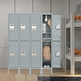 thumbnail image 3 of STANI 2-Tier Metal Locker Steel Employees Lockers for Office, Metal Storage Locker Cabinet with Louvers, 2 Door Locker for Employee Gym, Home, School, 3 of 6