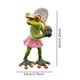 thumbnail image 3 of Estatua de rana de tenis, figura decorativa, creativa y divertida, adorno de escritorio, animal Falda rosa, 3 of 5
