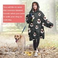 thumbnail image 4 of Wearable Oversized Blanket,Black Christmas Snowman Pattern Wearable Blanket Hoodie for Adults,Cozy Hooded Blankets with Super Pockets,Super Warm Fuzzy Pullover for Women & Men, 4 of 6