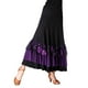 thumbnail image 1 of Falda larga de mujer con cintura alta elástica y flores bordadas con lentejuelas para danza latina Púrpura, 1 of 4