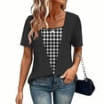thumbnail image 2 of Camisas Y Tops de Verano de Mujer Moda Casual Cuello Redondo Camisas de Satén Camisas de Color Sólido para Mujeres, 2 of 5