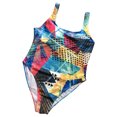 thumbnail image 1 of Soidarity Traje de baño de sin mangas con espalda abierta y estampado de graffiti para mujer Traje de baño Vistoso SG Soidarity OD001445-05, 1 of 6