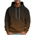 thumbnail image 3 of LWITHSZG Mens Hoodie Gradient Drawstring Hooded Sweatshirt Fall Winter Pullover Thickened Warm Fleece Lined Long Sleeve Going Out Tops with Pocket, 3 of 6