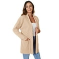 thumbnail image 6 of Anygrew Womens Cardigan Long Sleeve Light Khaki Cardigan For Women Sweater With Pocket,Size XL, 6 of 7