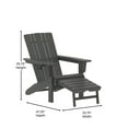 thumbnail image 5 of Emma + Oliver Adirondack Chair with Cup Holder and Pull Out Ottoman, All-Weather HDPE Indoor/Outdoor Lounge Chair in Gray, 5 of 11