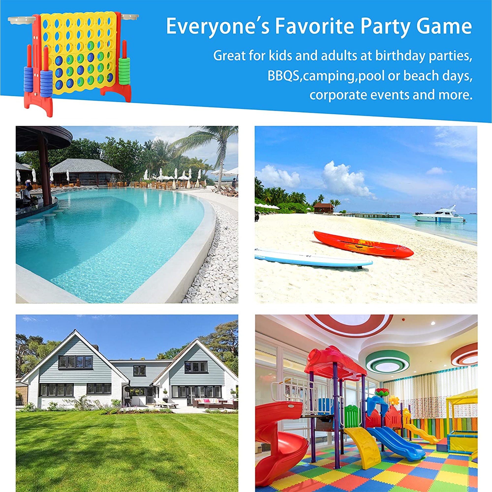 SDADI Giant 33 Inch 4-In-A-Row Game and Basketball Activity Floor Game