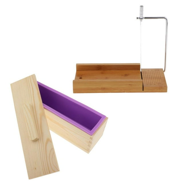 Soap Making Supply Rectangle Silicone Loaf Soap with Soap Cutter Tool