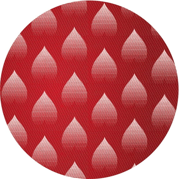 Ahgly Company Machine Washable Indoor Round Transitional Red Area Rugs, 6' Round