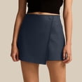 thumbnail image 2 of EYNMVR Women's Casual Mid Waist Skorts Wrap Front Business Casual Outfit Skirt Shorts, 2 of 6