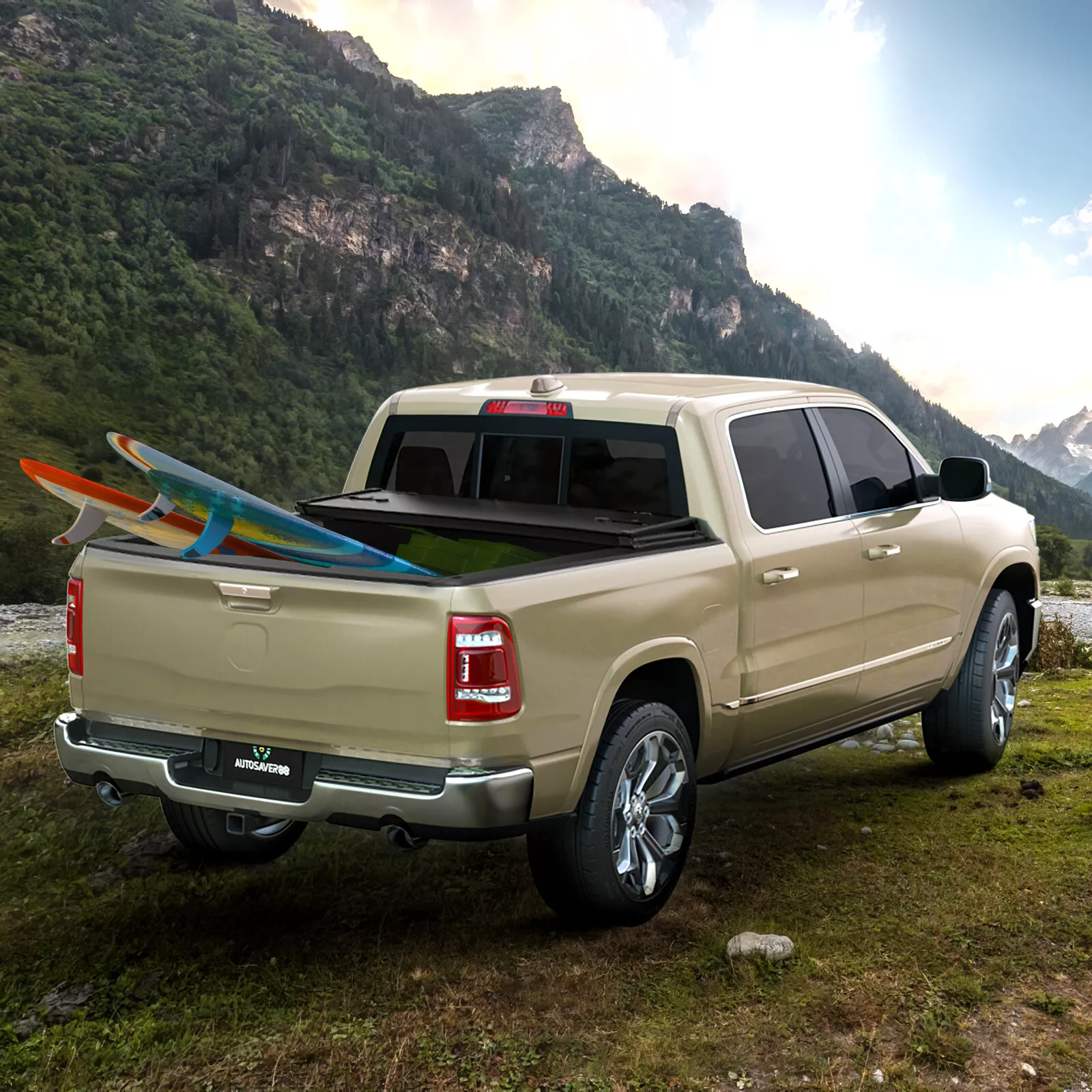 RVNI 6.9FT Hard Tri-Fold Tonneau Cover For 2020-2023 2024 Silverado/Sierra 2500 HD 3500 HD