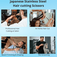 thumbnail image 2 of Hair Cutting Scissors, 7 inch, Silver, Professional Japanese Stainless Steel Barber Shears, Razor Sharp Blades, Blunt Tips [Oceline(Xmedix)], 2 of 4