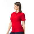 thumbnail image 5 of Gildan Softstyle Women's Pique Short Sleeve Polo Shirt GR648 in Cherry Red, 2XL, 5 of 5
