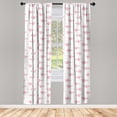 thumbnail image 3 of Ambesonne Valentine's Day Curtains, Birds and Hearts, Pair of 28"x95", Soft Pink White and Blush, 3 of 5
