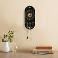 thumbnail image 4 of Small Shelf Sun Black Display Holder Phase of The Moon Pendulum Holder Magical Wooden Hanging Rustic Stand with 3 Pieces Natural Stones, 4 of 6