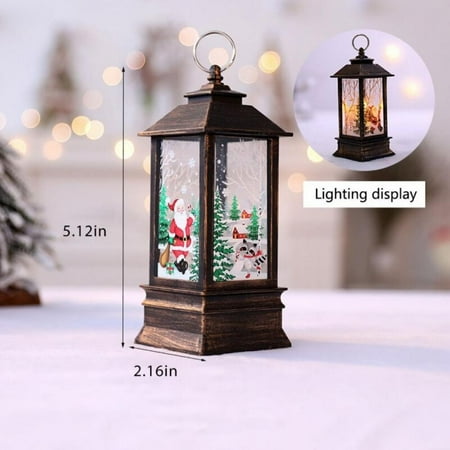 

Naiyafly 1Pc Christmas Simulation Flame Lamp Christmas Small Oil Lamp Desktop Lantern Light Ornaments Xmas Eve Decoration D