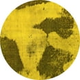 thumbnail image 1 of Ahgly Company Machine Washable Indoor Round Persian Yellow Bohemian Area Rugs, 8' Round, 1 of 4