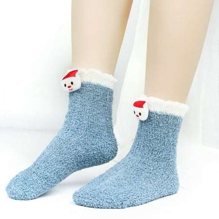 

Christmas decorations Stocking stuffers Blue Women Christmas Medium Tube Knee Socks Striped Garter Cute Accessories Christmas Party