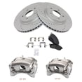 thumbnail image 2 of TRQ Front Performance Brake Pad & Rotor Kit Brake Caliper Brake Pads Brake Rotors Set Ceramic Vented Premium G-Coated Fits Select 2011-2012 Nissan Sentra, 2 of 8
