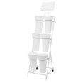 thumbnail image 6 of ToppiJoy 3 Layers Flower Stand with 6 Buckets, Moving Flower Holder Stand for Patio Garden, Living Room, Outdoor Flower Pop-Up Events (White), 6 of 28