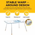 thumbnail image 4 of Blue Christmas Trees Table Cloths for 8 Foot Rectangle Tables, Navy Winter Snowflakes Checkered Patio Waterproof Elastic Fitted Tablecloths, Washable Rectangular Table Cover for Camping, 4 of 8
