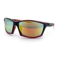 thumbnail image 4 of SA106 Sport Wrap Sunglasses UV400 Mirror Lens Lightweight Active Eyewear Black Red Frame - Orange Mirror Lens, 4 of 7