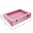 thumbnail image 2 of LANTWOO Velvet Glass 50 Rings Organizer Jewelry Ring Display Stand Storage Box Ring Earrings Jewelry Box Ring Holder Case (Pink), 2 of 7