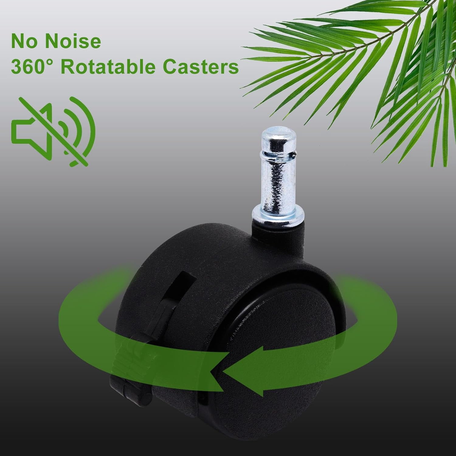 FRKSMD-1.5 Inch Swivel Caster Wheels with Brake, M8 Circlip Swivel Casters Set of 4, Black Nylon Replacement Casters Wheels for Furniture Table Cabinet Office Chair