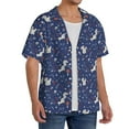 thumbnail image 2 of Goofa Squirrel Flower Printed Men's Casual Short-sleeved Shirt,Lightweight Breathable Button-down,Summer Casual men's top,Versatile Fashion shirt-Large, 2 of 7