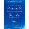 thumbnail image 2 of Borders, Cole 12x14 White Modern Wood Framed Museum Art Print Titled - PP671-Faded Blueprint Couch Patent Poster, 2 of 4