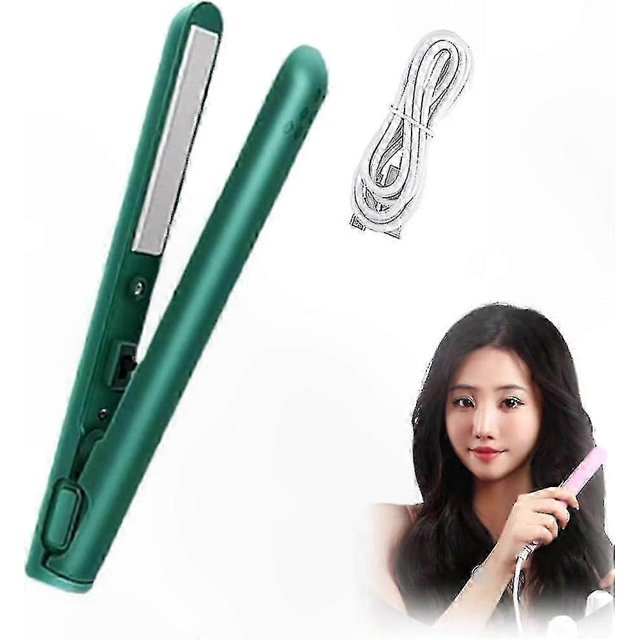 Dual-Use Mini Curling Iron, USB Rechargeable 2-in-1 Styler for All Hair Types