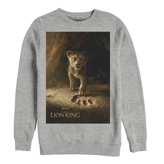 Men's Lion King Simba Paw Movie Poster Sweatshirt Athletic Heather 2X Large
