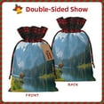 thumbnail image 2 of Rocae Majestic Deer Mountain Lake Print Christmas Drawstring Linen Gift Bag with Drawstrings Treat Bag Goody Present Bags for Christmas Party Favor, 2 of 8