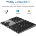 thumbnail image 2 of Bluetooth Number Pad, Wireless Numeric Keypad, USB-C Rechargeable External 34-Keys Numpad, Financial Data Entry Keyboard for iMac, MacBook Air/Pro, PC Desktop, Laptop Notebook, 2 of 6