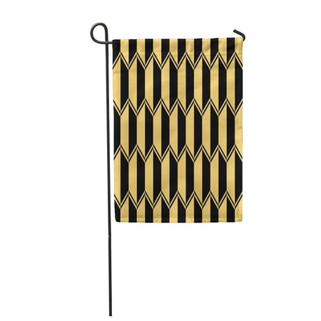 SIDONKU Black Abstract Geometric Pattern Continuity Diamond Garden Flag Decorative Flag House Banner 28x40 inch