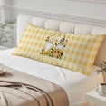 thumbnail image 4 of Gnomes Sunflowers Body Pillow Covers 20"x60", Pastoral Botanical Yellow Plaid Soft Brushed Microfiber Breathable Throw Pillow Covers, Pillowcase with Zipper for Couch Sofa Bedroom Living Room, 4 of 9