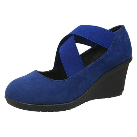 

PEASKJP Dressy Sandals Women Wide Width Women’s One Band Ankle Strap Buckle Flat Sandals (Blue 9)