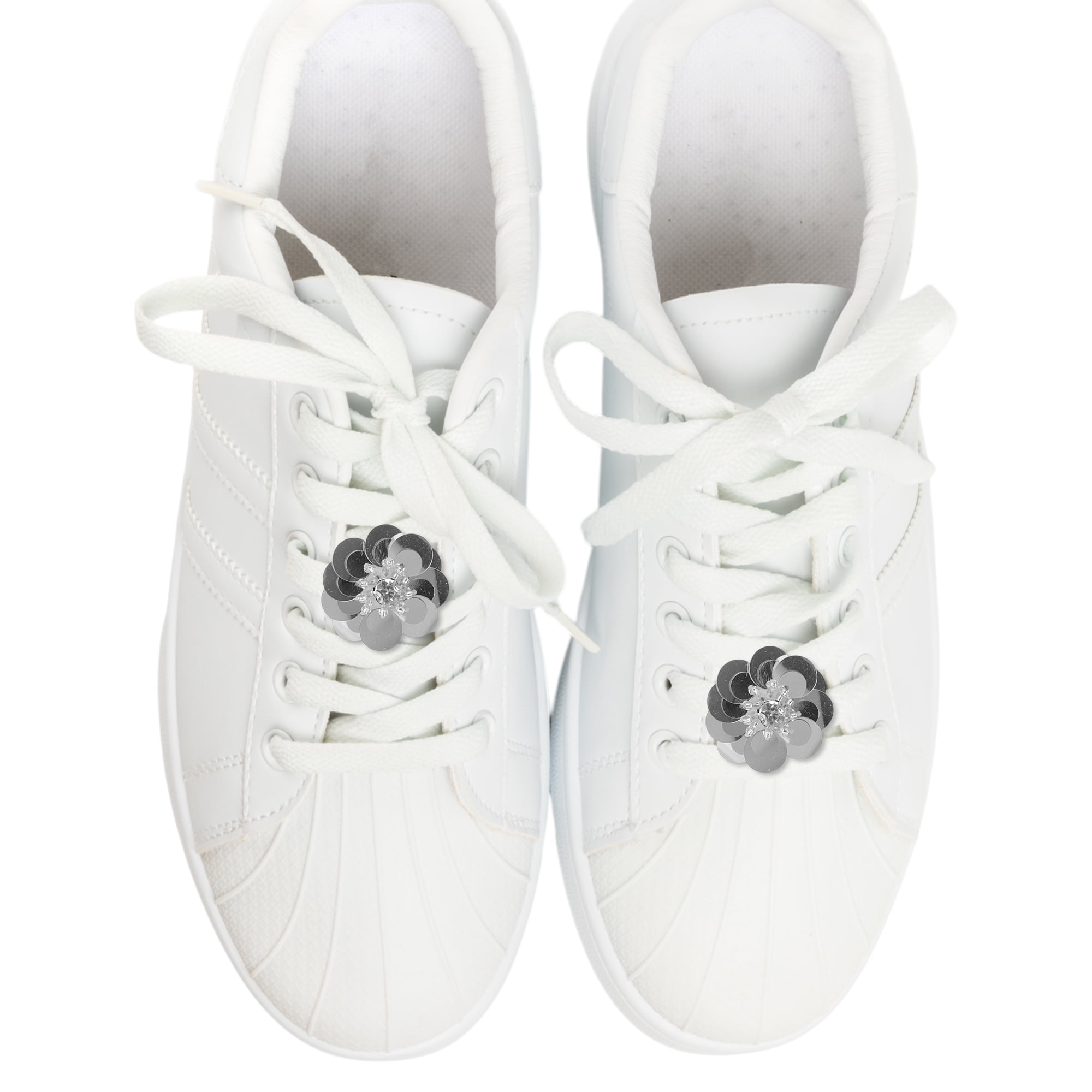 Unique Bargains Stylish Shoelace Charms for Personalization Silver Tone