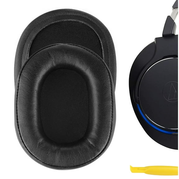Geekria QuickFit Replacement Ear Pads for Audio-Technica ATH-MSR7/ MSR7NC/ MSR7BK/ MSR7GM/ MSR7B Headphones Ear Cushions (Black)